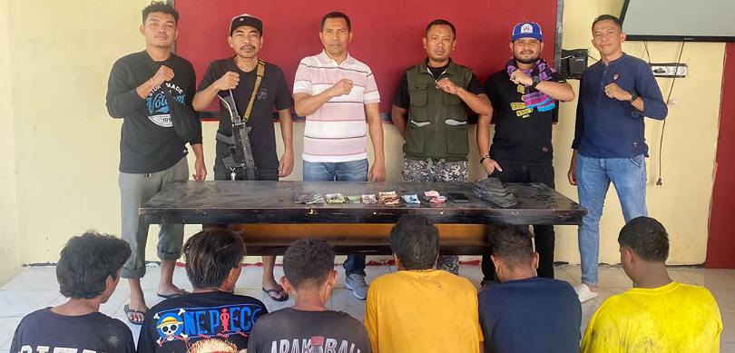 Asyik Main Judi Roler, 6 Orang ini Kena Ciduk Tim Opsnal Polsek Rasanae Barat